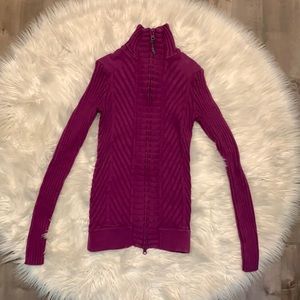 Athleta purple full zip sweater size XS